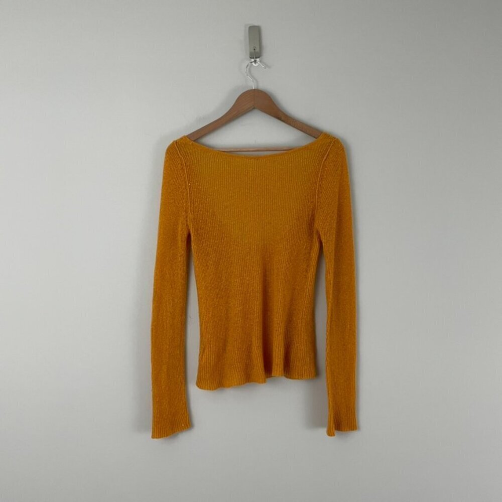 Free People Scoop Neck Lightweight Wool Blend Knit Sweater Size Small - Picture 2 of 6